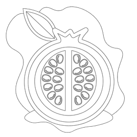 Pomegranate black and white clipart