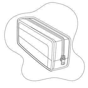Pencil case black and white clipart