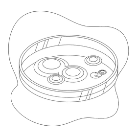 Petri dish black and white clipart