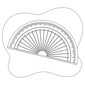 Protractor black and white clipart