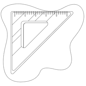Set square black and white clipart