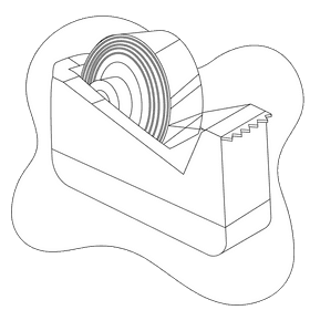 Tape dispenser black and white clipart