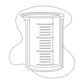 Beaker black and white clipart