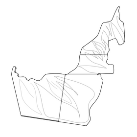 United Arab Emirates flag map black and white clipart