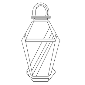 Traditional arabic lamp black and white clipart
