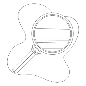 Magnifying glass black and white clipart