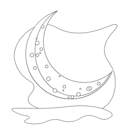 Crescent moon black and white clipart