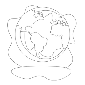 Earth black and white clipart