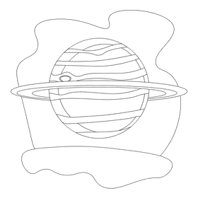 Jupiter black and white clipart