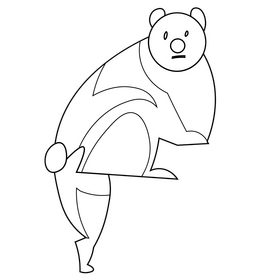 Bear black and white clipart vector free download