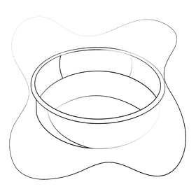 Baking tin round black and white clipart