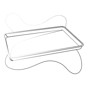 Baking tray black and white clipart