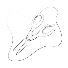 Kitchen scissors black and white clipart