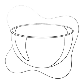 Mixing bowl black and white clipart