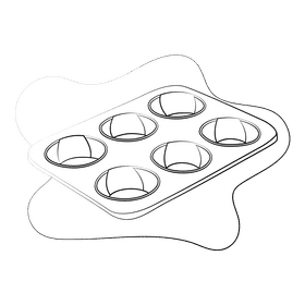 Muffin pan black and white clipart