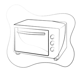 Oven black and white clipart