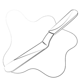 Palette knife black and white clipart