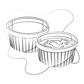 Ramekin black and white clipart