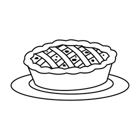 Apple pie black and white clipart