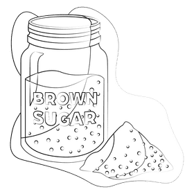 Brown sugar black and white clipart