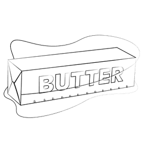 Butter black and white clipart