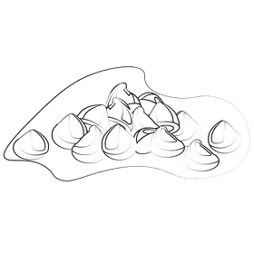 Chocolate chips black and white clipart