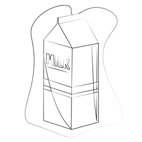 Milk black and white clipart