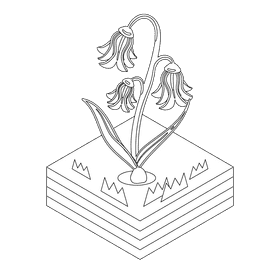 Blue bells flower black and white clipart