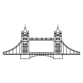 London Bridge black and white clipart