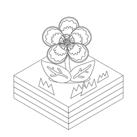 Buttercup flower black and white clipart