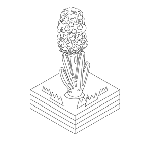 Hyacinth flower black and white clipart