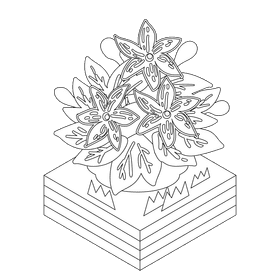 Jasmine flower black and white clipart