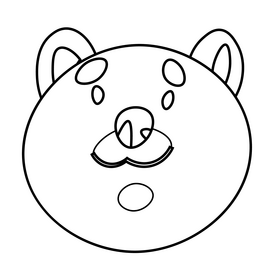 Cartoon bear head black and white clipart