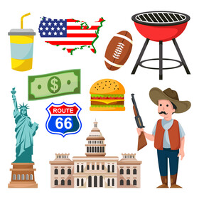 United States America traditional symbols vector