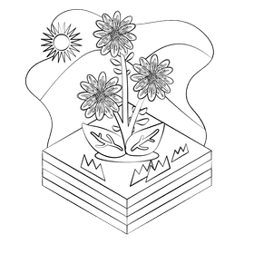 Daisy flower black and white clipart