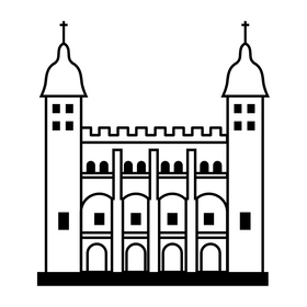 Tower of London black and white clipart