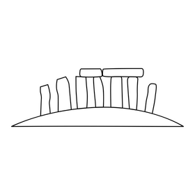 Stonehenge black and white clipart