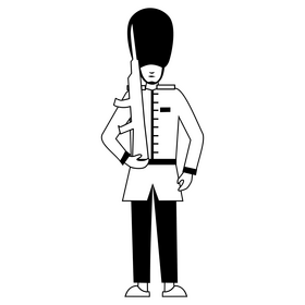Trooping the colour, british royal guard black and white clipart