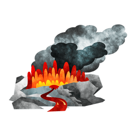 Fissure volcano clipart