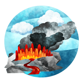 Fissure volcano vector