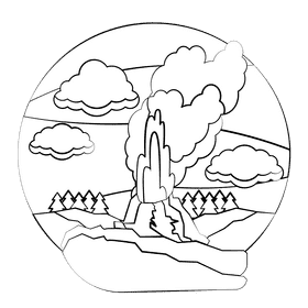 Geyser black and white clipart
