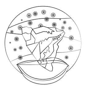 Iceberg black and white clipart