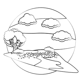 Meadow black and white clipart