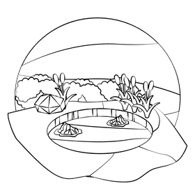 Pond black and white clipart