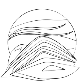 Rainbow mountain black and white clipart