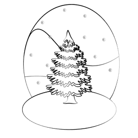 Blue spruce black and white clipart