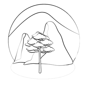 Pine tree black and white clipart