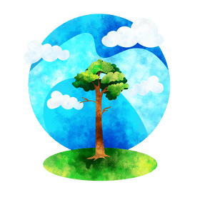 Stone pine tree vector