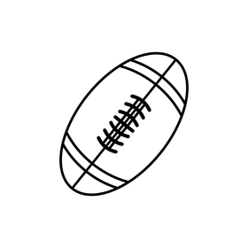 Football rugby ball black and white clipart