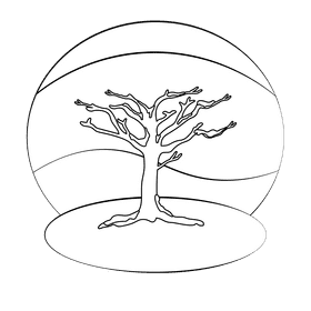 Tree without leaves black and white clipart